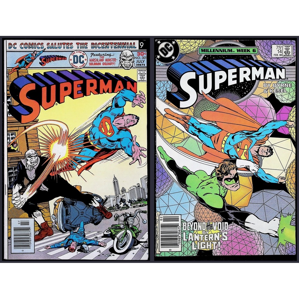Superman 301 Solomon Grundy 14 Newsstand Lot John‎ Byrne DC Comics VF-